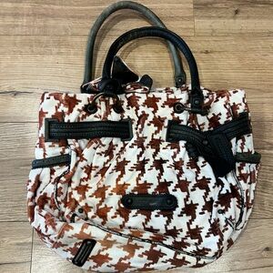 Vintage Y2K Juicy Couture Daydreamer Hobo Velour Houndstooth Bag